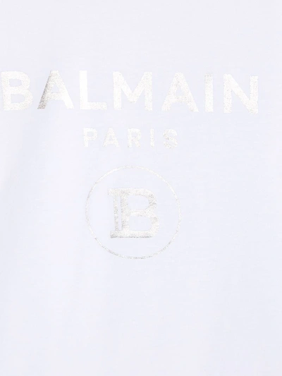 Shop Balmain Logo Print T-shirt In White