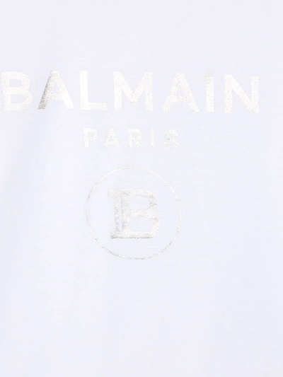 Balmain Logo Print T-shirt In White