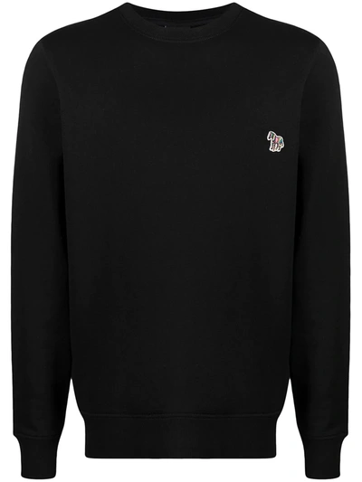 Shop Ps By Paul Smith Zebra Embroidered Logo Sweatshirt In Black