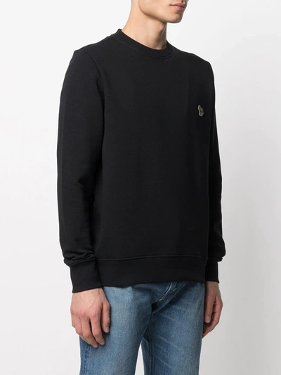 Shop Ps By Paul Smith Zebra Embroidered Logo Sweatshirt In Black