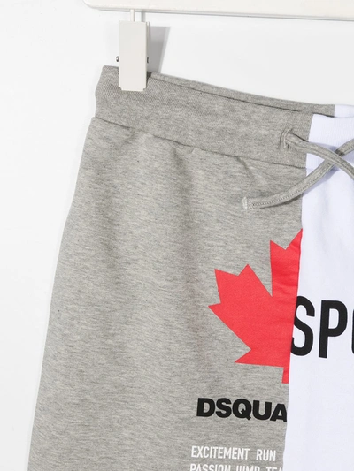 Shop Dsquared2 Teen Logo-print Drawstring Skirt In Grey
