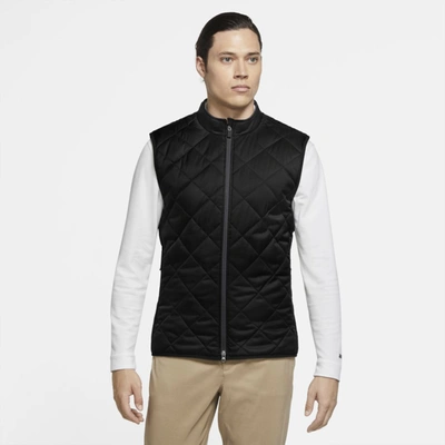 Shop Nike Men's Reversible Synthetic-fill Golf Vest In Black,dark Smoke Grey,dark Smoke Grey