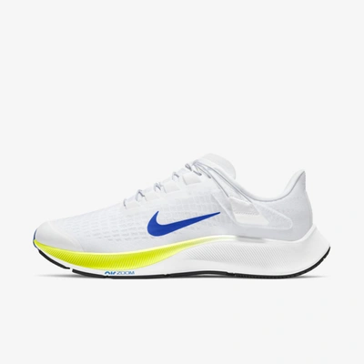 Shop Nike Air Zoom Pegasus 37 Flyease Men's Running Shoe In White,cyber,black,racer Blue