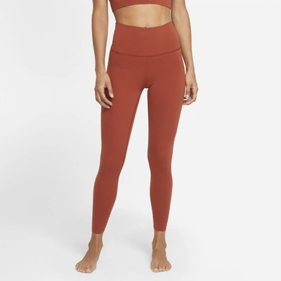 Shop Nike Yoga Luxe Women's High-waisted 7/8 Infinalon Leggings In Rugged Orange,light Sienna