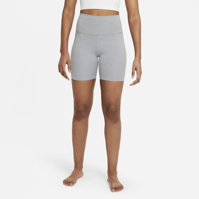 Shop Nike Women's  Yoga Luxe High-waisted Shorts In Grey