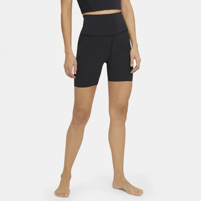 Shop Nike Women's  Yoga Luxe High-waisted Shorts In Black