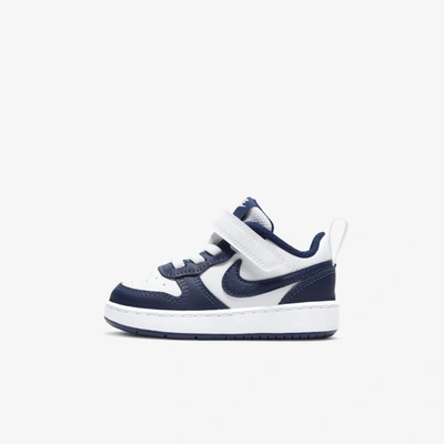 Shop Nike Court Borough Low 2 Baby/toddler Shoe In White,signal Blue,blue Void