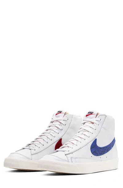 Shop Nike Blazer Mid '77 Vintage Sneaker In White/ Blue/ White