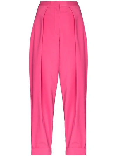 Shop Anouki Peggy High-rise Pleated Trousers In Pink