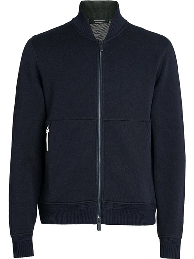 Shop Ermenegildo Zegna Wool-blend Performance Jacket In Blue