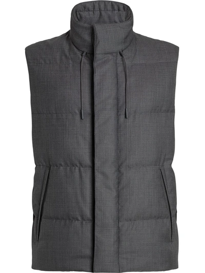 Shop Ermenegildo Zegna Padded High-neck Vest In Grey