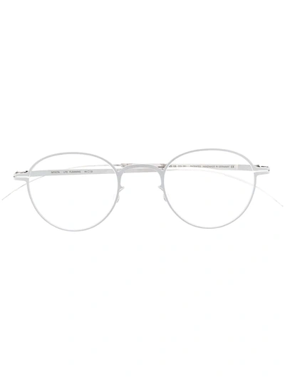 Mykita Matte-effect Round-frame Glasses In Silver