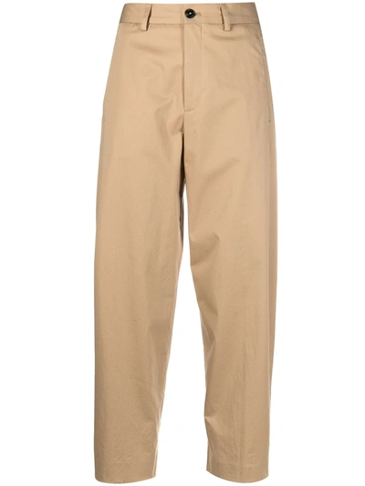 Shop Closed Cropped Tailored Trousers In Neutrals