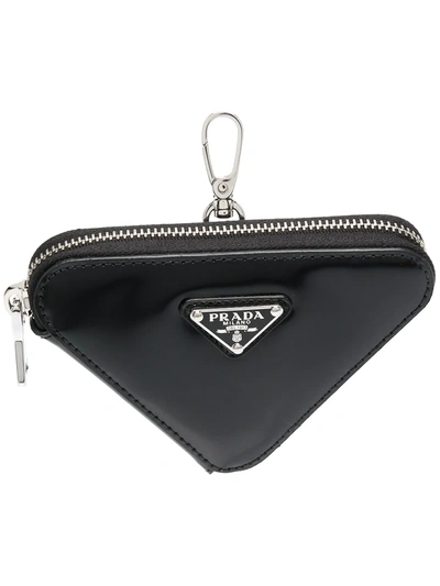 Prada Triangle-shaped Mini Pouch In Black