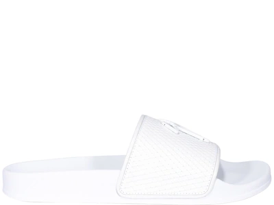 Shop Giuseppe Zanotti Brett Slide Sandals In White