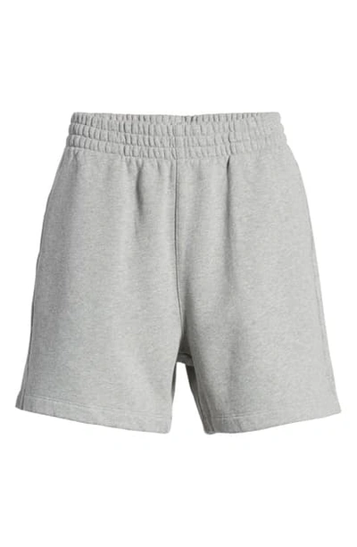 Shop Reformation Brooks Organic Cotton Sweat Shorts In Heather Grey