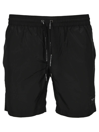 Shop Dolce & Gabbana Dolce&amp;gabbana Logo Patch Swimming Shorts In Black