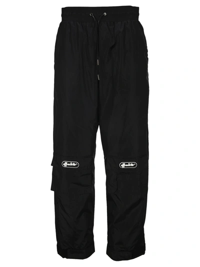 Shop Off-white Off White Logo Patch Track Pants In Black