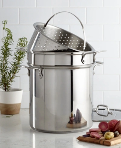 Shop All-clad Stainless Steel 12 Qt. Covered Multi Pot With Pasta & Steamer Inserts In No Color