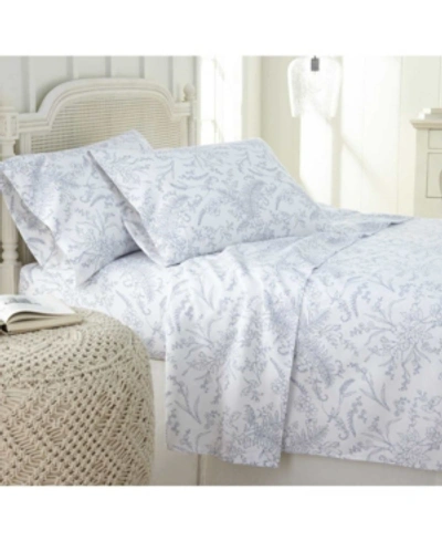 Southshore Fine Linens Ultra-soft Floral Or Solid 4-piece Sheet Set Bedding In White1