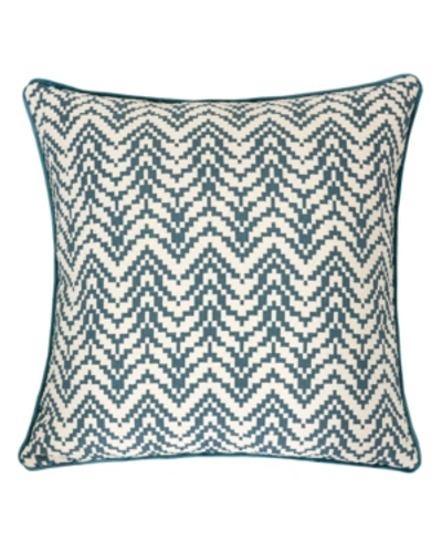 Shop Homey Cozy Zoe Chevron Bow Square Decorative Throw Pillow In Turquoise