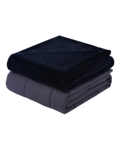 Dreamlab Plush 15lb Weighted Blanket With Washable Cover Bedding In Charcoal
