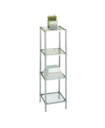 Shop Neu Home Free Standing 4 Tier Glass Shelf Tower In Silver