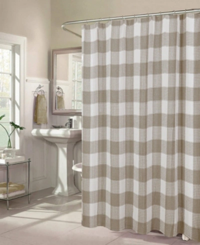 Shop Dainty Home Imperial Checkered Shower Curtain, 70" W X 72" L In Coffee