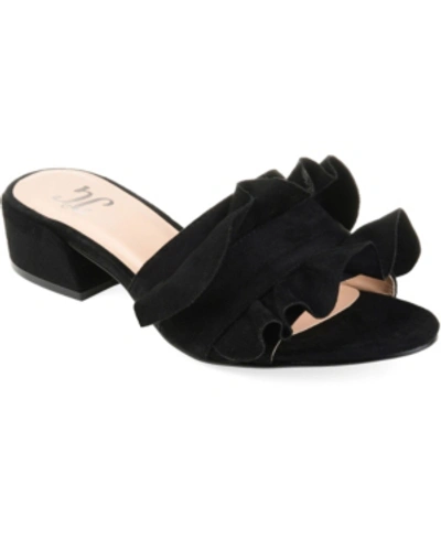 Shop Journee Collection Women's Sabica Ruffle Slip On Dress Sandals In Black