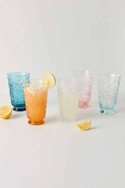 Shop Anthropologie Bombay Tumbler Glasses, Set Of 4 By  In Yellow Size S/4tumbler