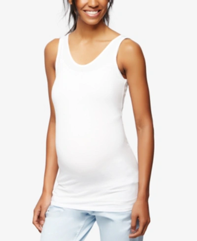 Shop A Pea In The Pod Luxe Ruched Maternity Tank Top In Bright White
