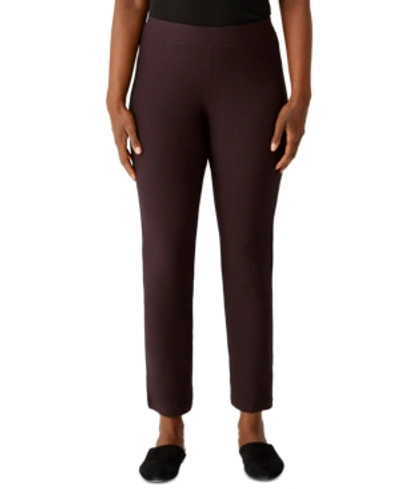 Shop Eileen Fisher Slim Pull-on Ankle Pants In Casis