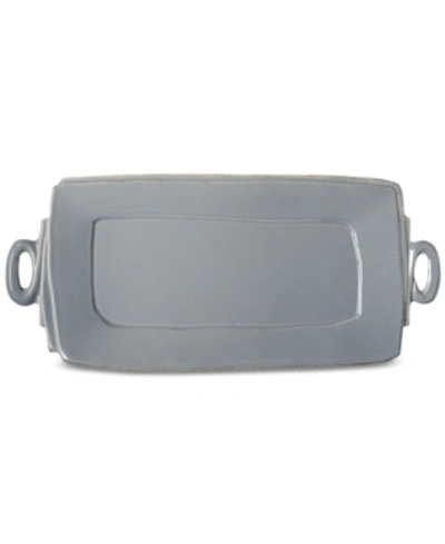 Shop Vietri Lastra Collection Handled Rectangular Platter In Gray