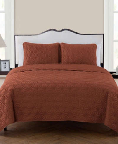 Vcny Home Kaleidoscope 3-pc. King Quilt Set In Orange