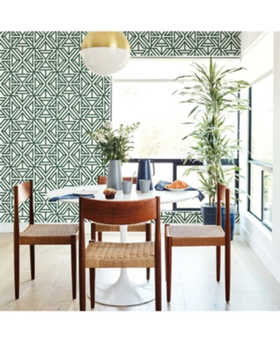 Shop A-street Prints 20.5" X 396" Helios Geometric Wallpaper In Green