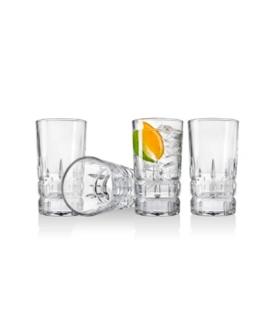 Shop Godinger Crosby Square Highball Glasses, Set Of 4 In Clear