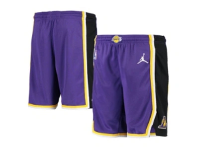 Shop Jordan Big Boys And Girls Los Angeles Lakers Statement Swingman Shorts In Purple