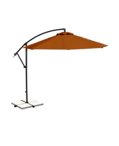 Shop Blue Wave Santiago 10' Octagonal Cantilever Umbrella - Sunbrella Canopy In Brown