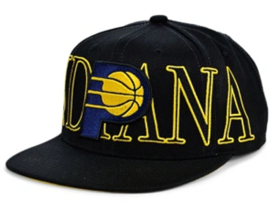 Shop Mitchell & Ness Indiana Pacers Winners Circle Snapback Cap In Black