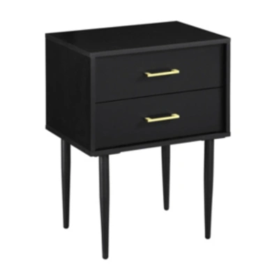 Walker Edison 20" Two-drawer Side Table In Black