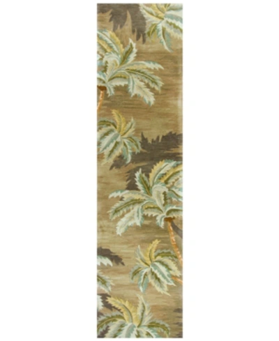 Kas Sparta Palm Trees 3102 Moss 2'6" X 10' Runner Area Rug In 3102 Moss