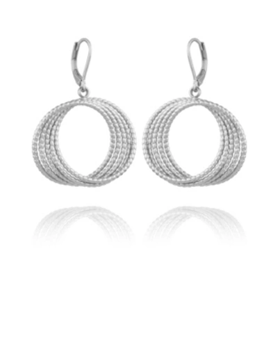 Shop T Tahari Women's Orbital Hoop Earring In Silver-tone