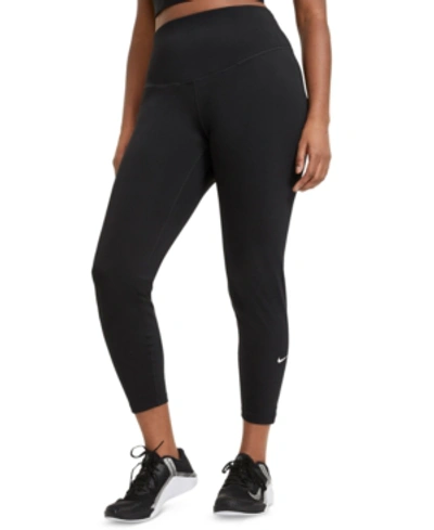 Shop Nike One Plus Size Women's Mid-rise Leggings In Black/white