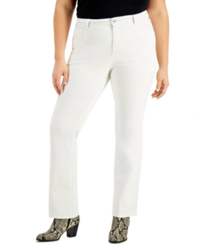 Shop Style & Co Plus Size High-rise Bootcut Jeans, Created For Macy's In Bright White
