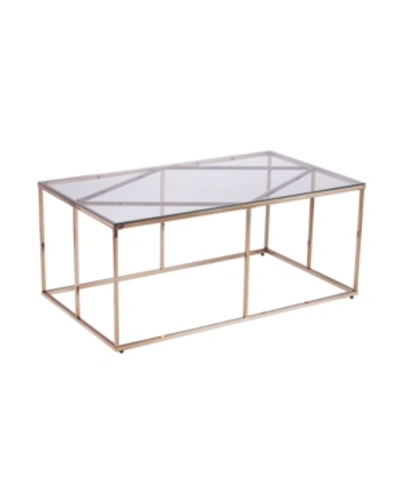 Shop Southern Enterprises Imogen Contemporary Glass Top Cocktail Table In Gold