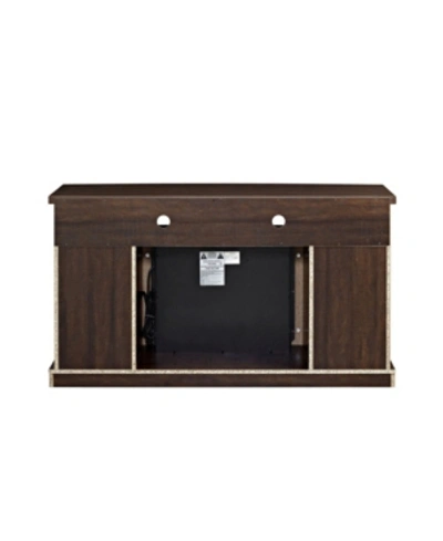 Shop Ameriwood Home Zane Fireplace Tv Console With Glass Doors For Tvs Up To 60 Inches In Brown