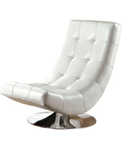 Shop Furniture Of America Ruane Upholstered Swivel Chair In White