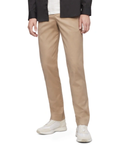 Shop Calvin Klein Men's Slim-fit Modern Stretch Chino Pants In Alloy