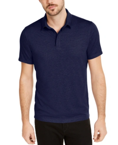 Shop Alfani Men's Alfatech Stretch Solid Polo Shirt, Created For Macy's In Neo Navy