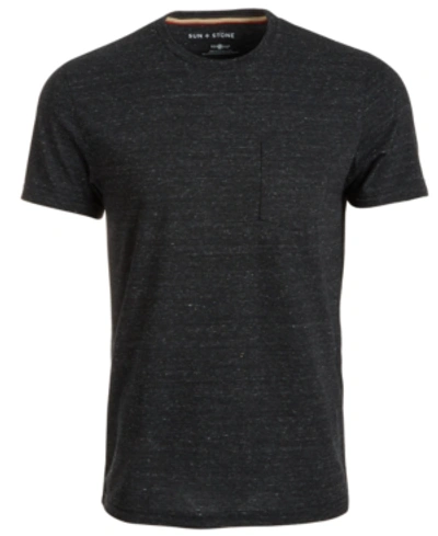 Shop Sun + Stone Men's Drew Contrast Chain Stitch T-shirt, Created For Macy's In Black